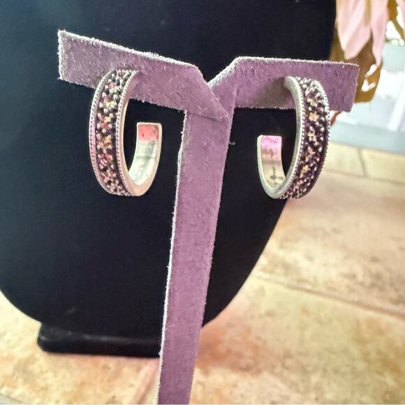 Judith Jack 925 Sterling Silver Hoop Earrings - Picture 12 of 13